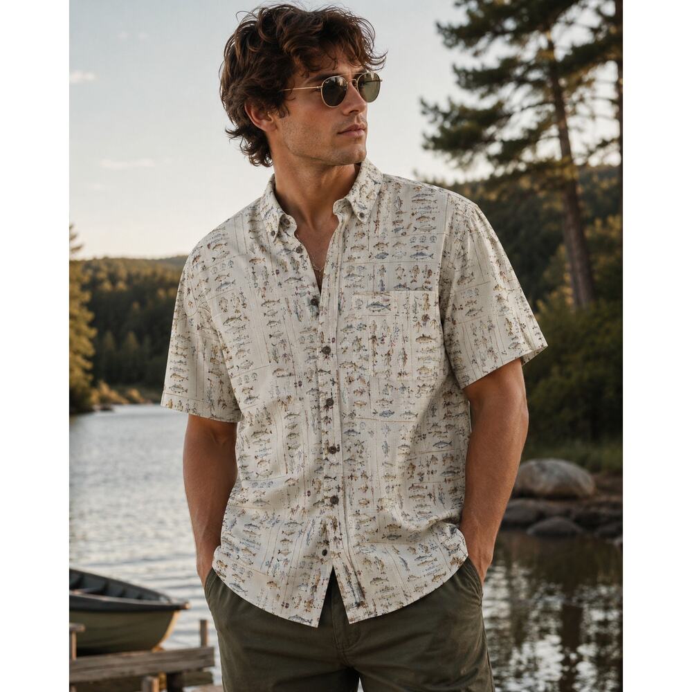 Woolrich Freshwater Fishing Shirt Outdoor Utility Angler Camp Shirt Oversized